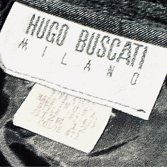 👖💼 HUGO BUSCATI MILANO Vintage Wool Pleated Trousers | Gray Power‎ Pants Sz 12 - Picture 3 of 5